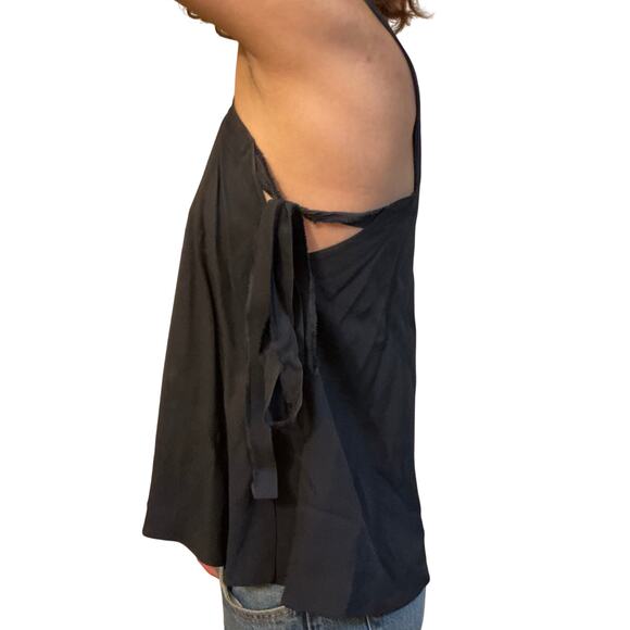 Helmut Lang Navy Textured A-Line Tank Top - XS